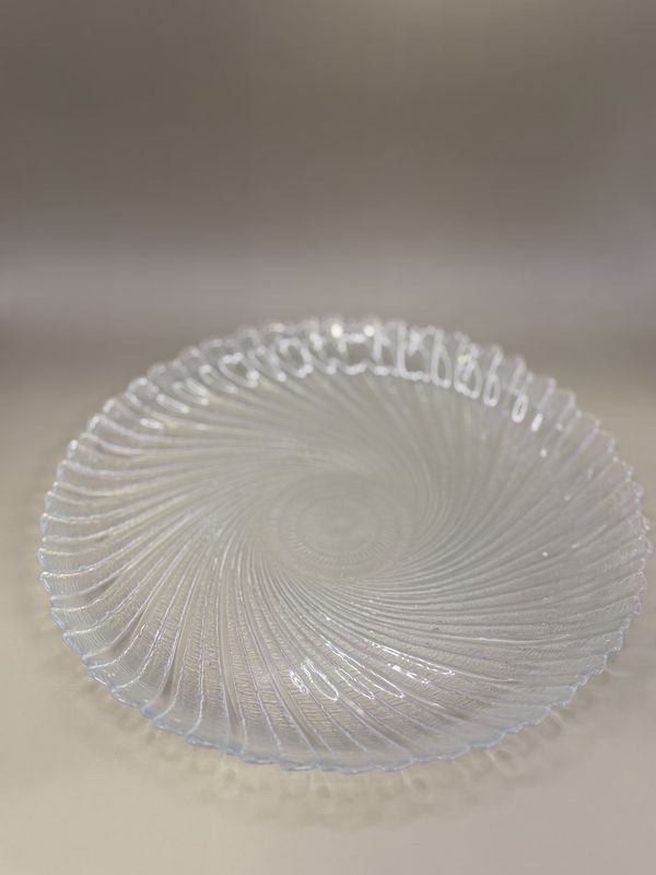 Glass. Plate. Spiral Clear. 10&#39;&#39;W.