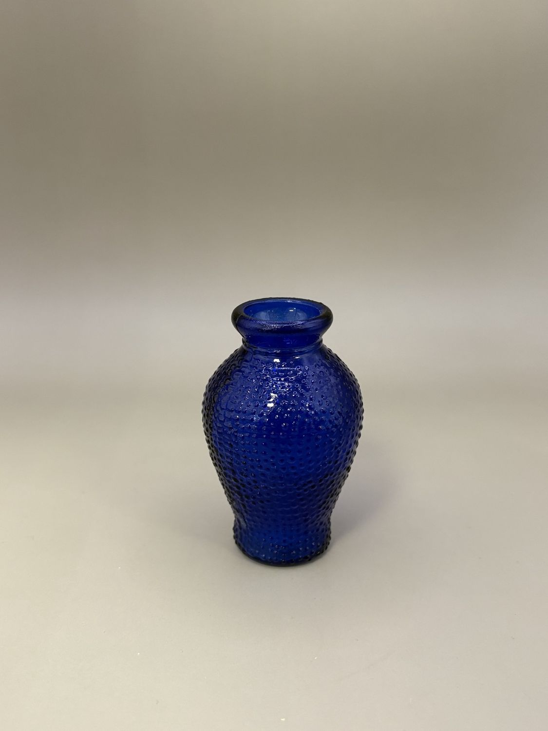 Glass. Vase. Miniature. Hobnail. Cobalt Blue. 3&#39;&#39;H