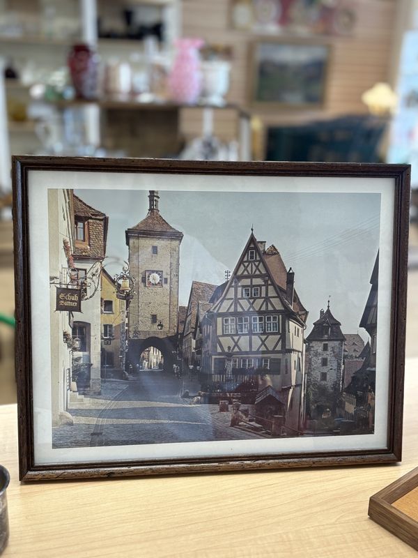 Artwork (Print). Germany. Framed Picture of Rothenburg ob der Tauber. Bavaria Germany. 15&quot;W x 12&quot;H