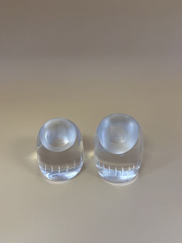 Glass. Norway. Hadeland. Sami Face. Eskimos. Set of 2. 2.5&#39;&#39;H.