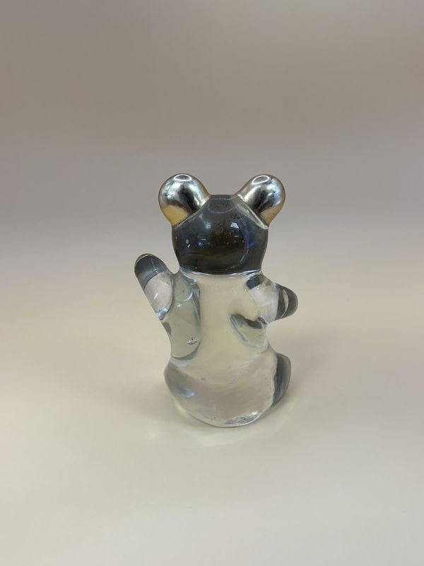 Glass. Paperweight. Bear Figurine. Teddy Pooh. 3.5&#39;&#39;H. Gold.