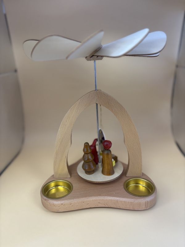 Pyramid. Germany. Saico. 1-tier with nativity figures. 9.5&quot;H