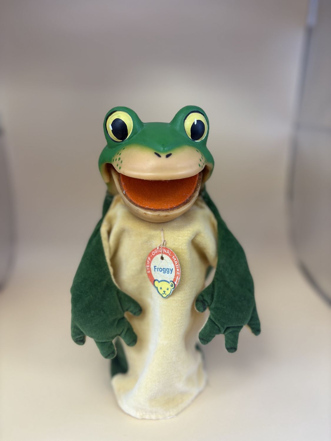 Puppet. Germany. Steiff. Hand Puppet. Frog (1960)