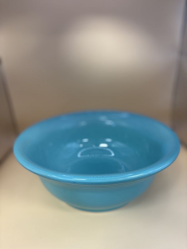 Ceramic. USA. Homer Laughlin. Fiestaware. Turquoise Blue. Large Serving Bowl. 9.5&quot;W