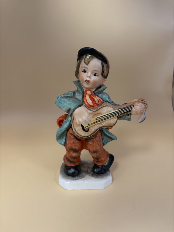 Figurine. Germany. Friedel Bavaria. Boy Playing the Guitar Figurine