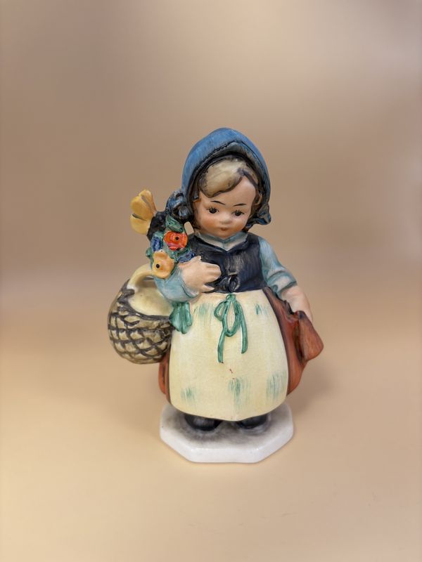 Figurine. Germany. Friedel Bavaria. Girl Holding Flowers &amp; Basket