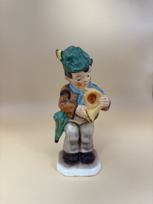 Figurine. Germany. Friedel Bavaria. Hand-Painted Boy w/Trumpet.