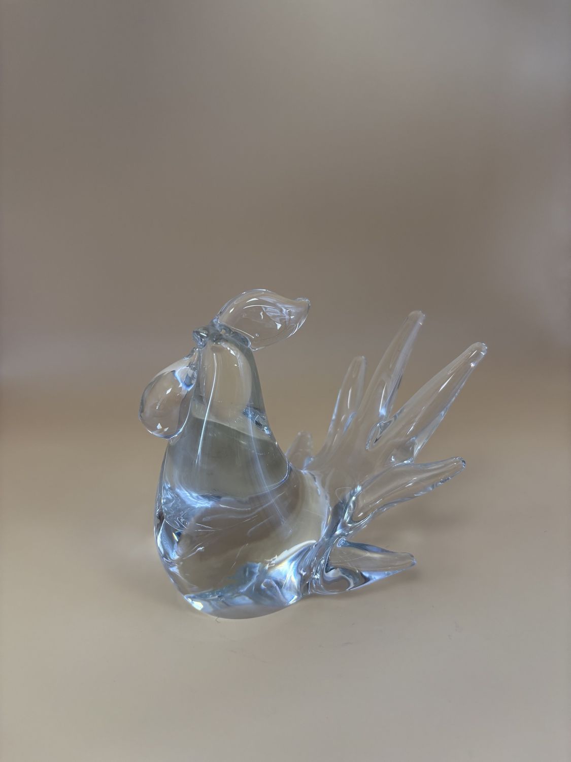 Crystal. Rooster. Clear. 4.25&quot;&#39;H