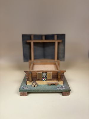 Jewelry/Music Box. Switzerland. JEC. Swiss Chalet Music Box. Plays Les Enfants du Piree. 5"W