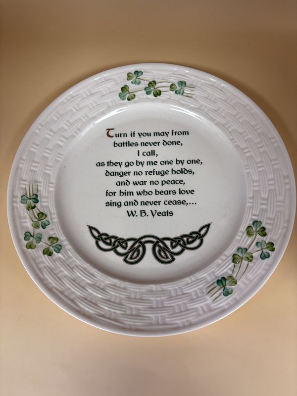 Porcelain. Ireland. Belleek. Millennium Plate. 10th Mark. 1999-2000. 8.75&quot;W