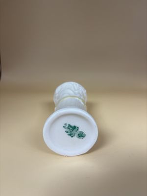 Porcelain. Ireland. Belleek. Typha Spill Vase. Yellow Bow. Yellow Interior. 4"H [6th Mark/3rd Green: 1965-1980]