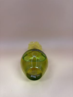 Glass.  France. Gres. Vintage French Eau de Toilette. Fleur de Cabotine. Green/Yellow Bottle. 5"H