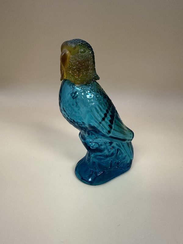 Glass. USA. Avon. Vintage Cologne Bottle. Island Parakeet. 5&quot;H