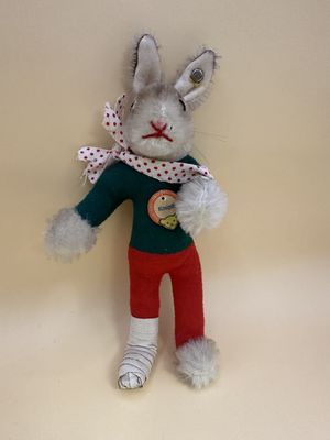 Plush. Germany. Steiff. Rabbit. "Knupfi". Vintage. 1968-1971. 7"H