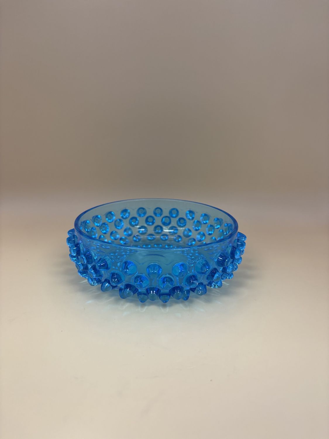Glass. USA. Fenton. Bowl. Hobnail. Blue. 4.25&quot;W.