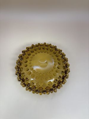 Glass. USA. Fenton. Amber Hobnail Candy Dish. 5"W