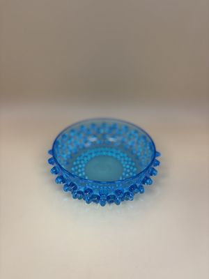 Glass. USA. Fenton. Bowl. Hobnail. Blue. 4.25"W.
