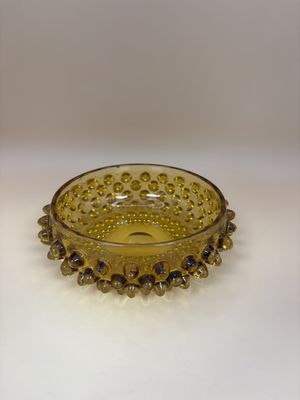 Glass. USA. Fenton. Amber Hobnail Candy Dish. 5"W