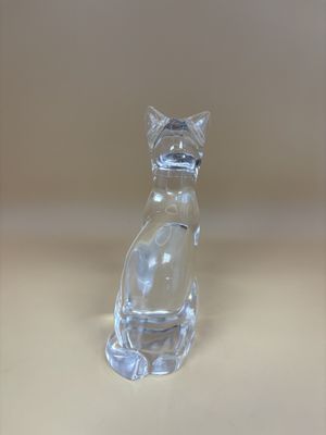 Glass. Norway. Hadeland. Crystal Cat. 6.5"H