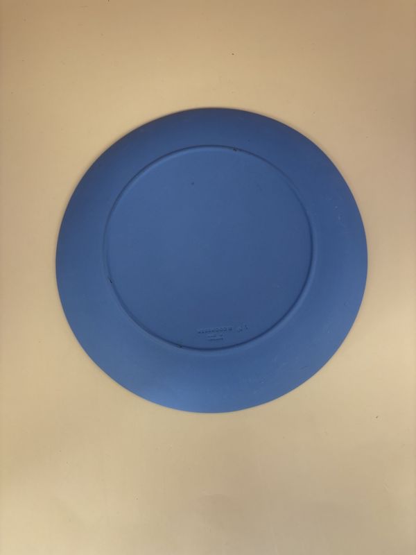 Jasperware. England. Wedgwood. Mother Plate. 1982. Pale Blue and White. 6.5"W