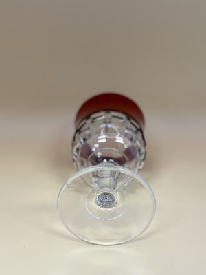 Crystal. USA. King's Crown Ruby Red Goblet. 6"H