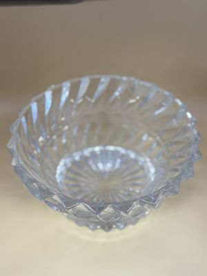 Crystal. France. Mikasa. Bowl. Rainier (circa 1998-2003). Swirl Design. 9"W