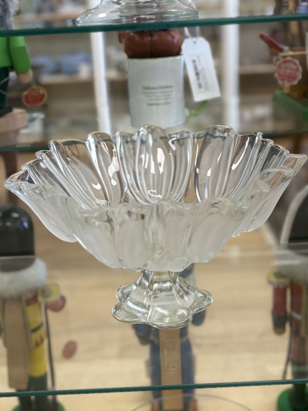Glass. Germany. Mikasa. Satin Tulip Pedestal Bowl. 12&quot;W