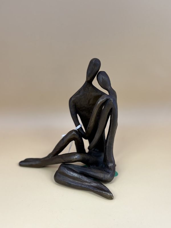 Figurine. USA. Danya B. Bronze Couple Embracing. 6&quot;H