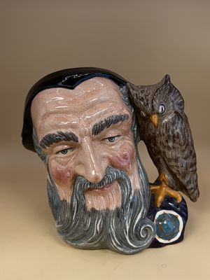 Porcelain. England. Royal Doulton. Large Merlin Character Jug. 7"H