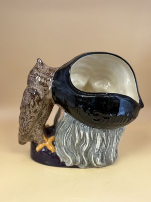 Porcelain. England. Royal Doulton. Large Merlin Character Jug. 7"H