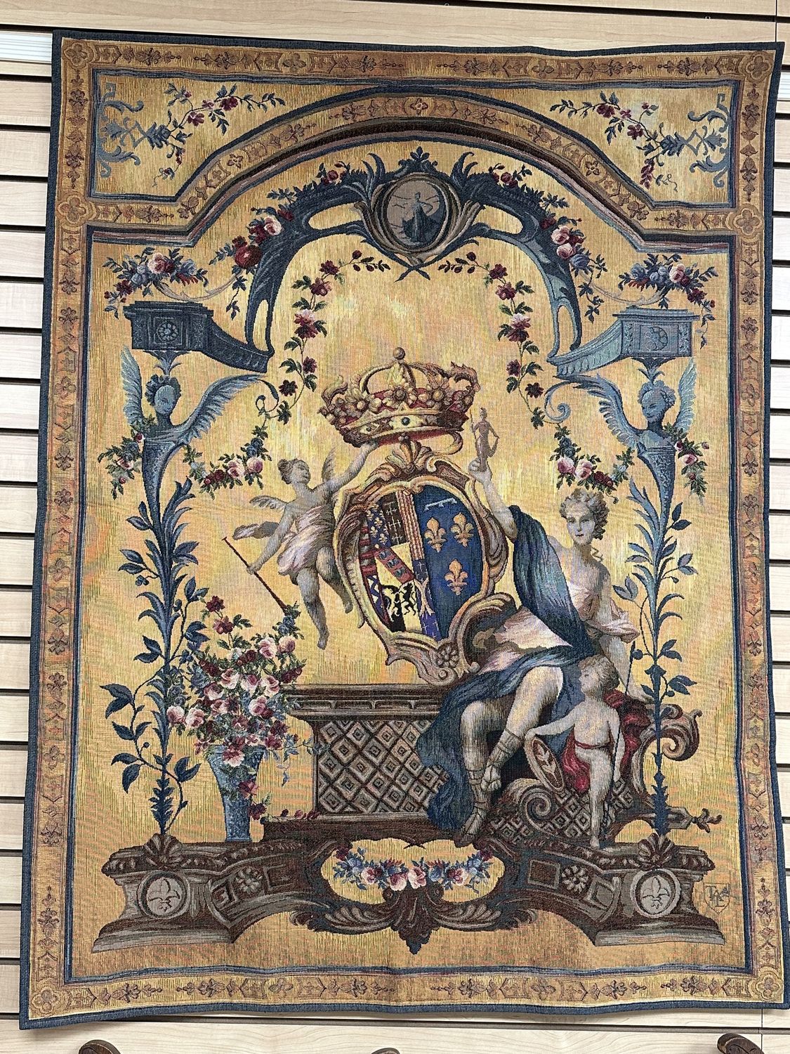 Artwork (Other). Belgium. Wall Tapestry of &quot;Dame Au Blason&quot;. Certificate of Authenticity from Brussels Gobelin Center. 43&quot;W x 56&quot;H