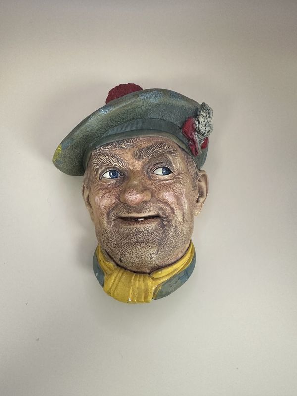 Chalkware. England. Bossons Wall Ornament. 1969. Scottish &quot;Jock&quot;. 5.75&quot;H