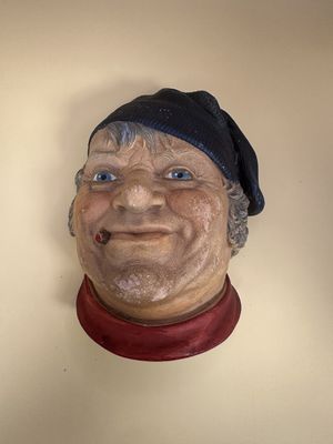 Chalkware. England. Bossons Wall Ornament. "Fisherman". 5.75"H