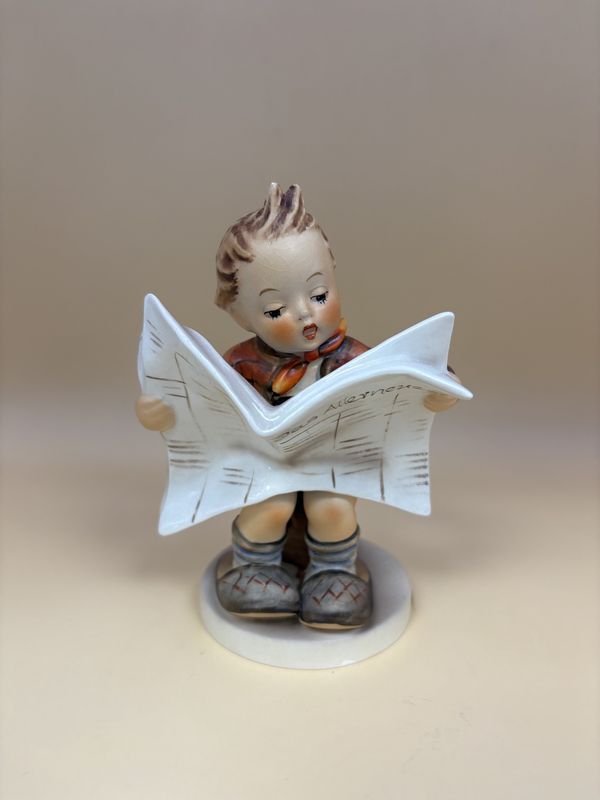 Figurine. Germany. Hummel. #184 &quot;Latest News&quot; (in German). TMK 3 (1960-1972). 5.25&quot;H