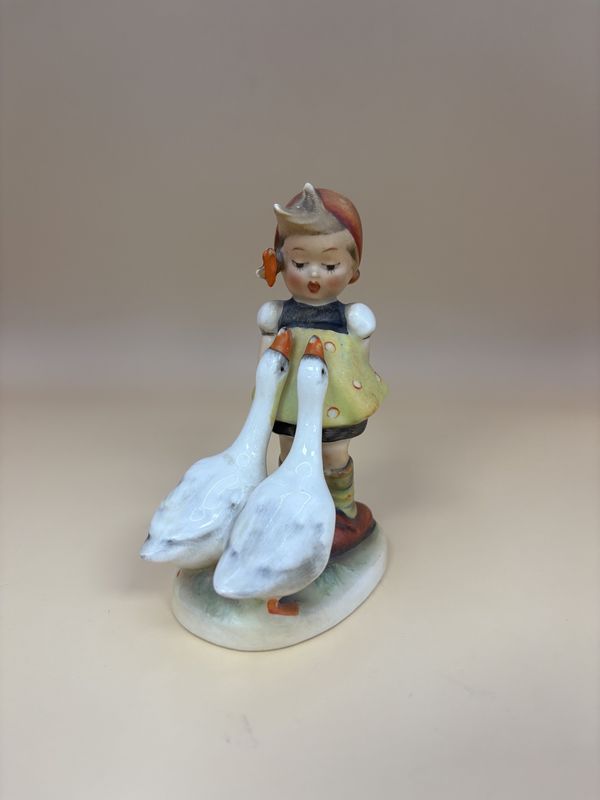 Figurine. Germany. Hummel. #47 3/0 &quot;Goose Girl.&quot; TMK 2 (1950-1959). 4.25&quot;H