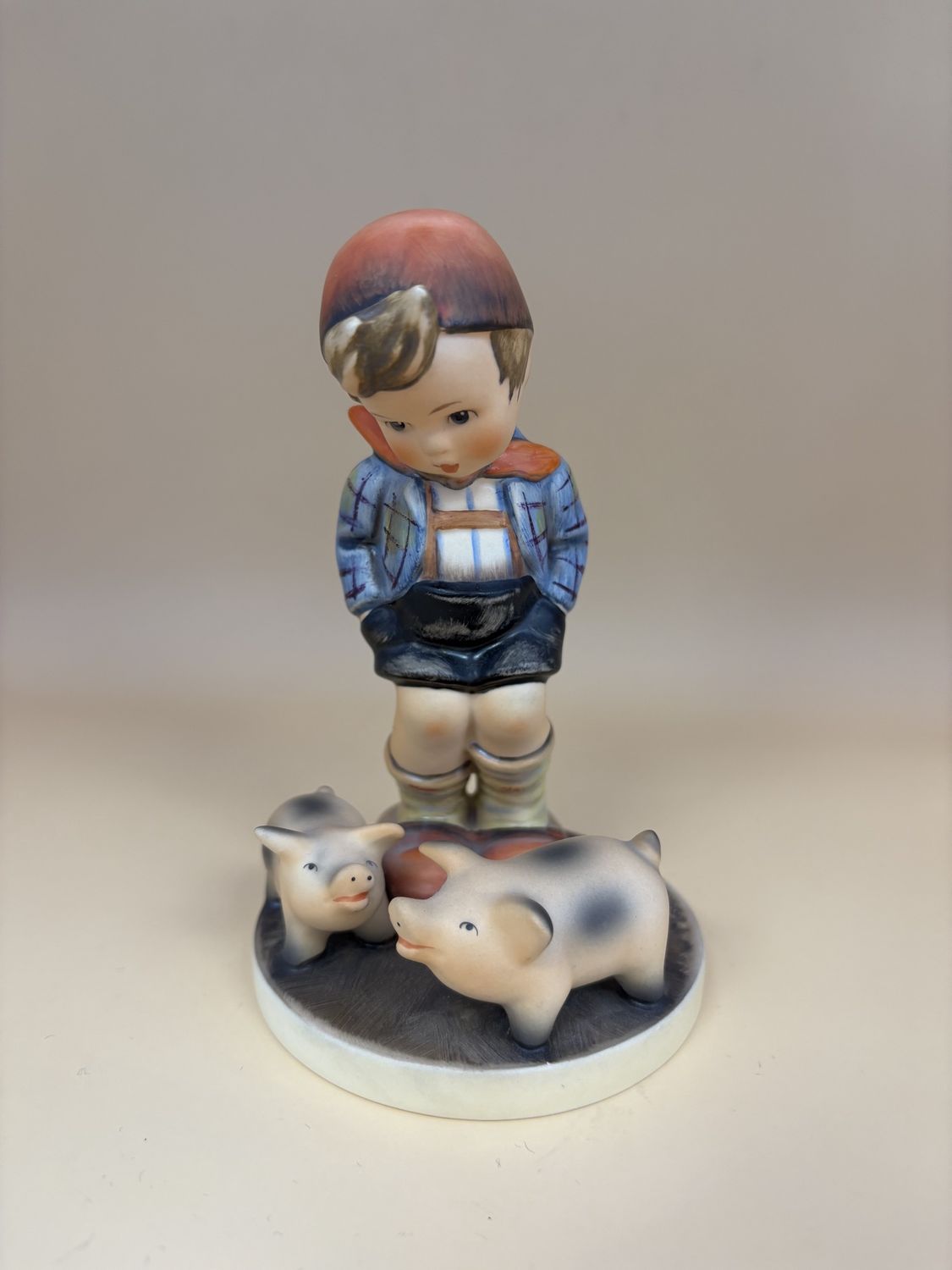Figurine. German. Hummel. #66 &quot;Farm Boy&quot;. TMK 6 (1979-1991). 5&quot;H