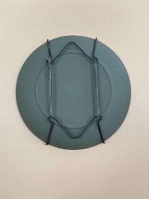 Jasperware. England. Wedgwood. Mother Plate. 1972. Sage Green and White. 6.5"W