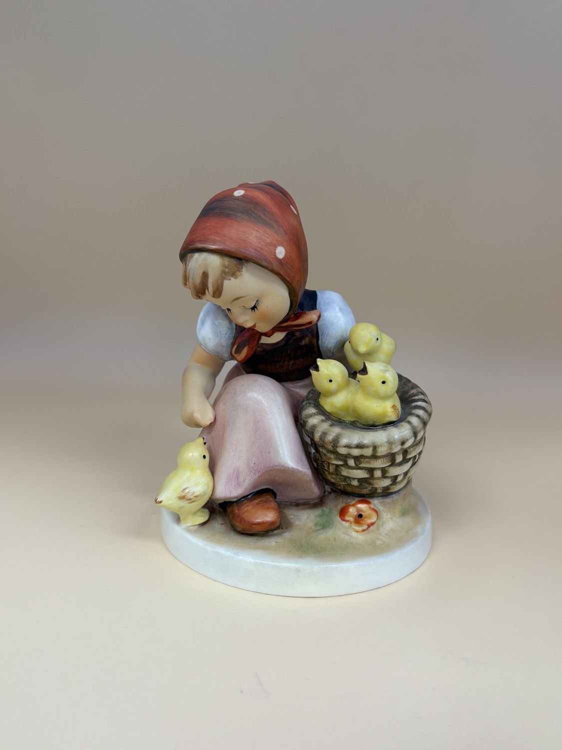 Figurine. German. Hummel. #57/I &quot;Chick Girl&quot;. TMK 3SS (1960-1972). 4.5&quot;H
