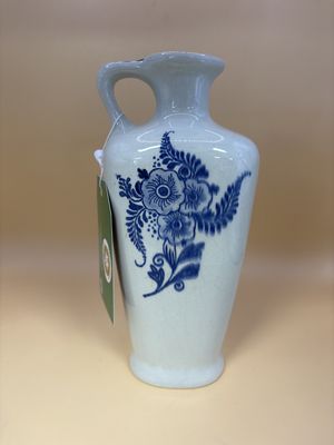 Ceramic. Netherlands. Dutch Bottle w/Blue Windmill &amp; Flowers. 8"H