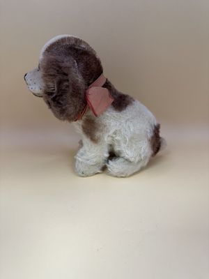 Plush. Germany. Steiff. Dog. "Cockie". Mohair Cocker Spaniel, Brown &amp; Tan. 1950s. 5.75"H