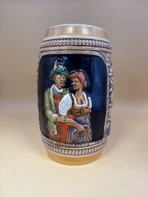 Stein. West Germany. Man &amp; Woman Pictured. Also, Edelweiss Border &amp; Countryside Image. 6.25"H