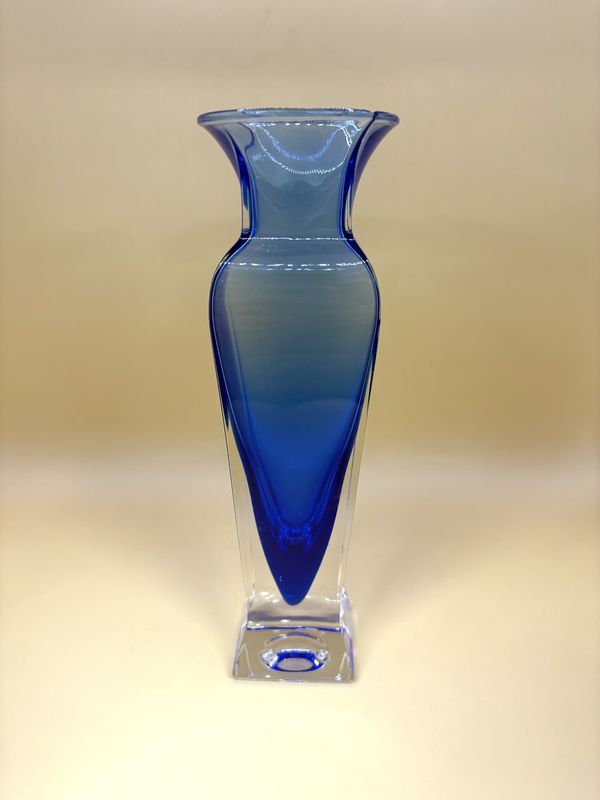 Glass. Italy. Flavio Poli. Murano Blue Vase. 1930s. 8.25&quot;H