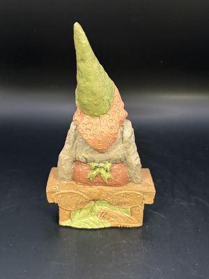 Sculpted Figure. USA. Tom Clark. Elizabeth. Woman w/Pink Headscarf &amp; Green Hat, Sitting on Bench. 1984. 5.25"H