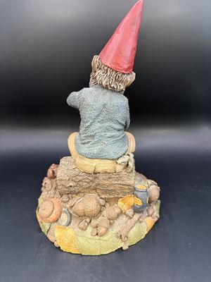 Sculpted Figure. USA. Tom Clark. Potter. Gnome Sculpting a Coil Clay Pot. 1992. 8"H