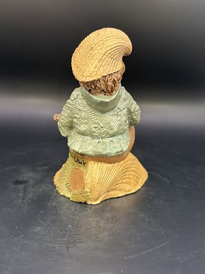 Sculpted Figure. USA. Tom Clark. Signed. Jacques. Man Sitting on Shell &amp; Playing Shell Guitar. 1985. 4.5"H