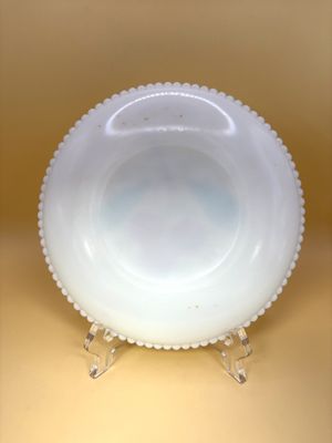 Glass. USA. Westmoreland. Plate. Beaded Edge with Hand Painted Cherries. 1930s-1950s. 7.5"H