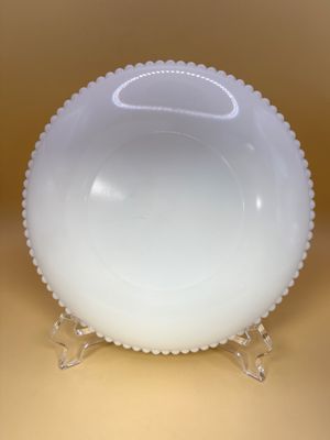 Glass. USA. Westmoreland. Plate. Beaded Edge with Hand Painted Apple. 1930s-1950s. 7.5"H