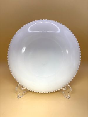 Glass. USA. Westmoreland. Plate. Beaded Edge with Hand Painted Plums. 1930s-1950s. 7.5"H