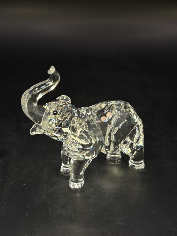 Figurine. Austria. Swarovski. Silver Crystal #191371. Baby Elephant. 2&quot;H