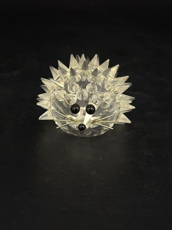 Figurine. Austria. Swarovski. Silver Crystal. Hedgehog. 2&quot;H
